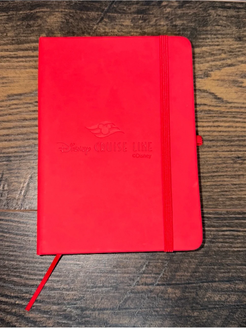 Disney‎ Cruise Line Red Hardcover Journal Notebook Debossed Logo Elastic Closure